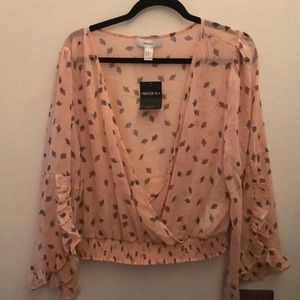 Forever 21 pink chiffon party shirt